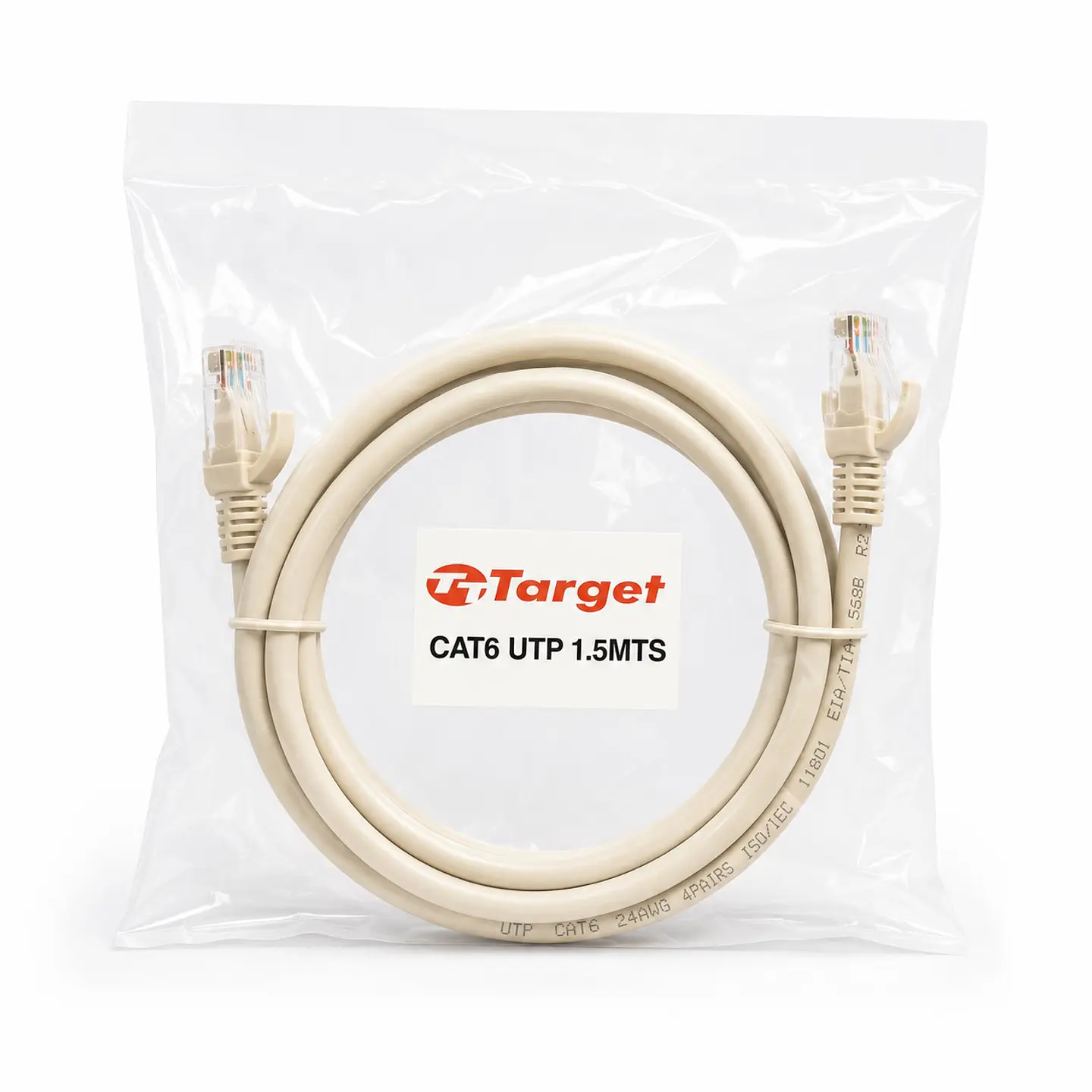 Cable de Red Target 1.5 mts Patch Cord UTP Cat 6 1