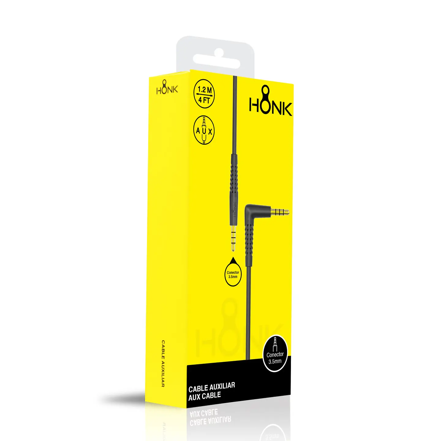 Cable Auxiliar 1.2mt L Honk Jack 3.5 Plug Negro 2