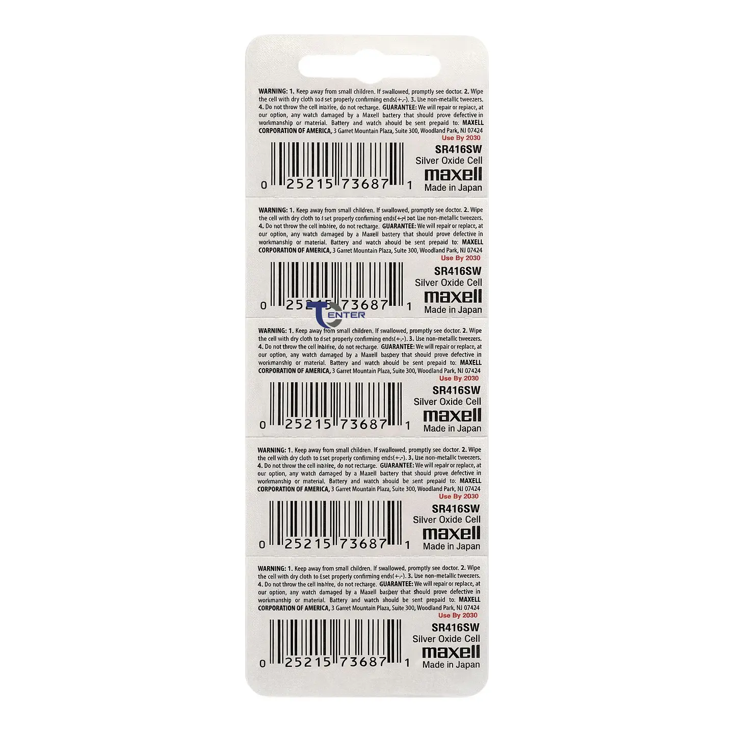 Pack 5 Pilas SR416SW (337) 1.55v Maxell Tipo Botón Holograma 2