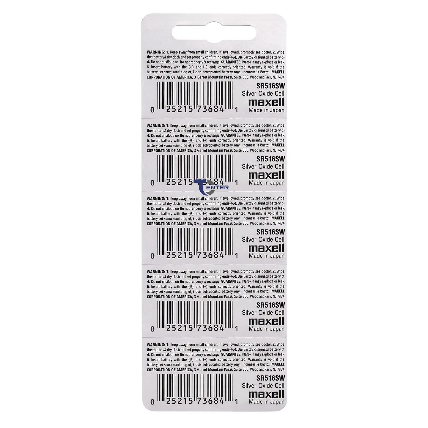 Pack 5 Pilas SR516SW (317) 1.55v Maxell Tipo Botón Holograma	 2