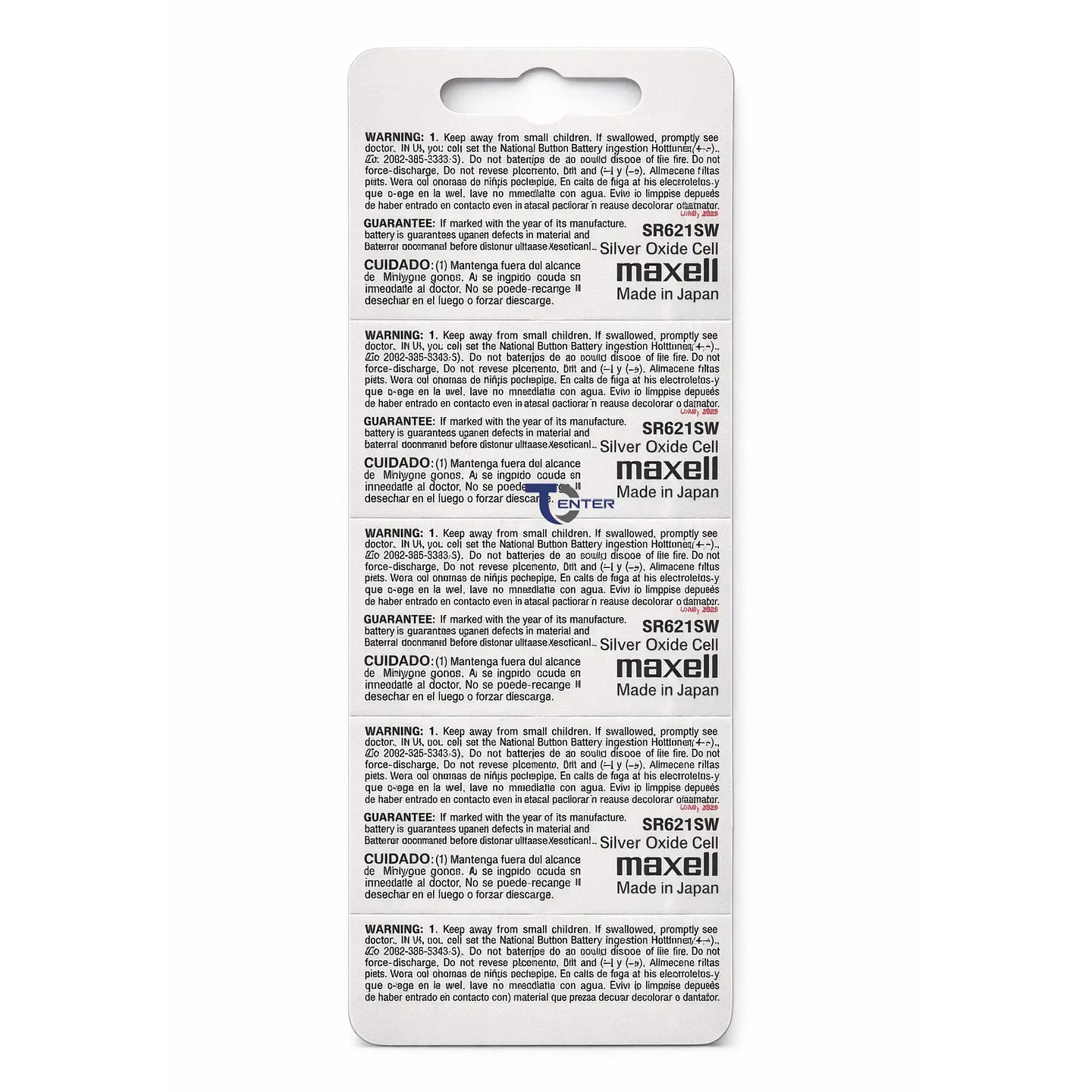 Pack 10 Pilas SR621SW (364) 1.55v Maxell Tipo Botón Holograma	 2