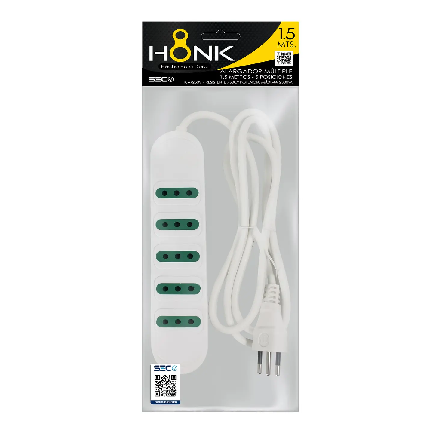 Alargador Electrico Honk 1,5 Mts 5Pos 3