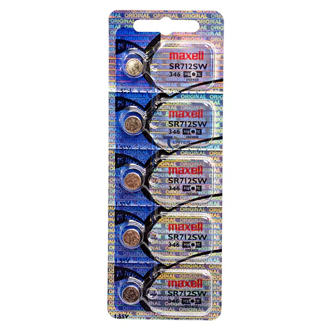 Pack 5 Pilas SR712SW (346) 1.55v Maxell Tipo Botón Holograma