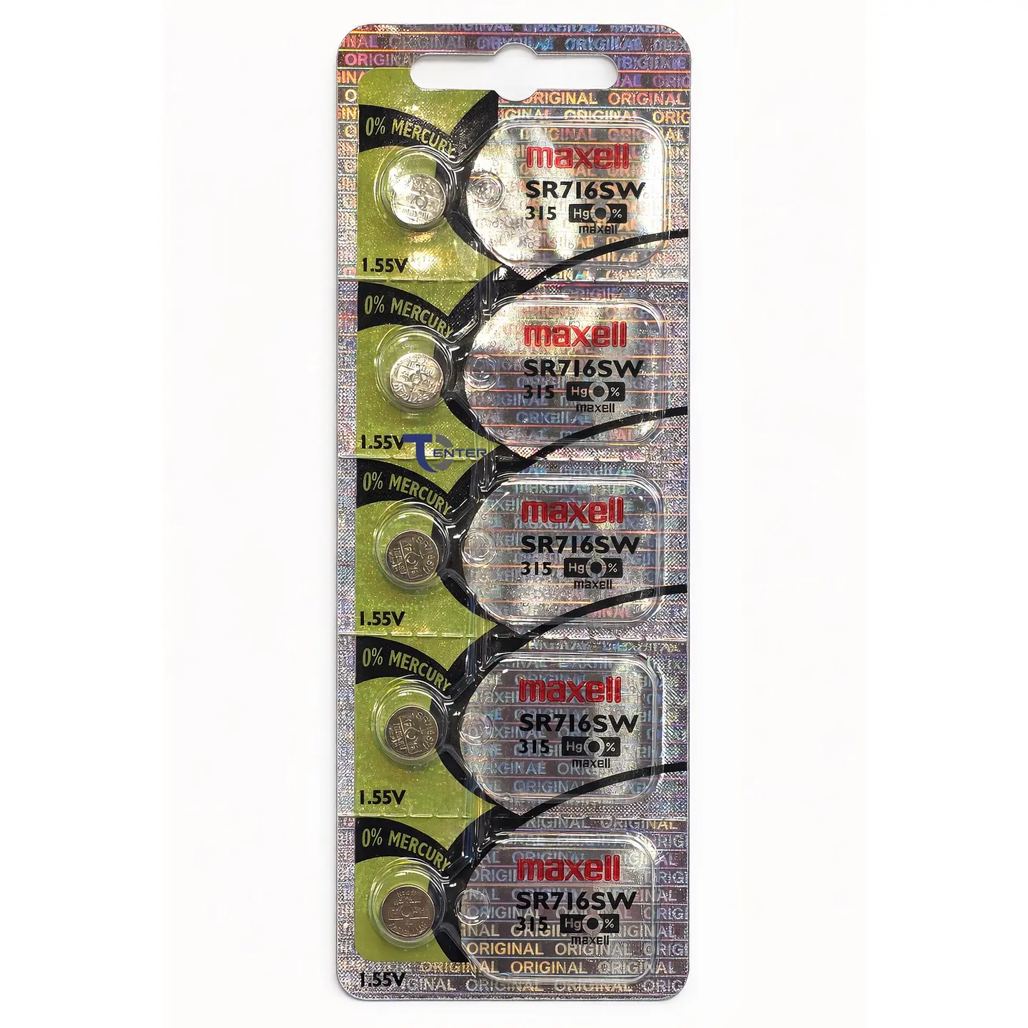 Pack 5 Pilas SR716SW (315) 1.55v Maxell Tipo Botón Holograma 1