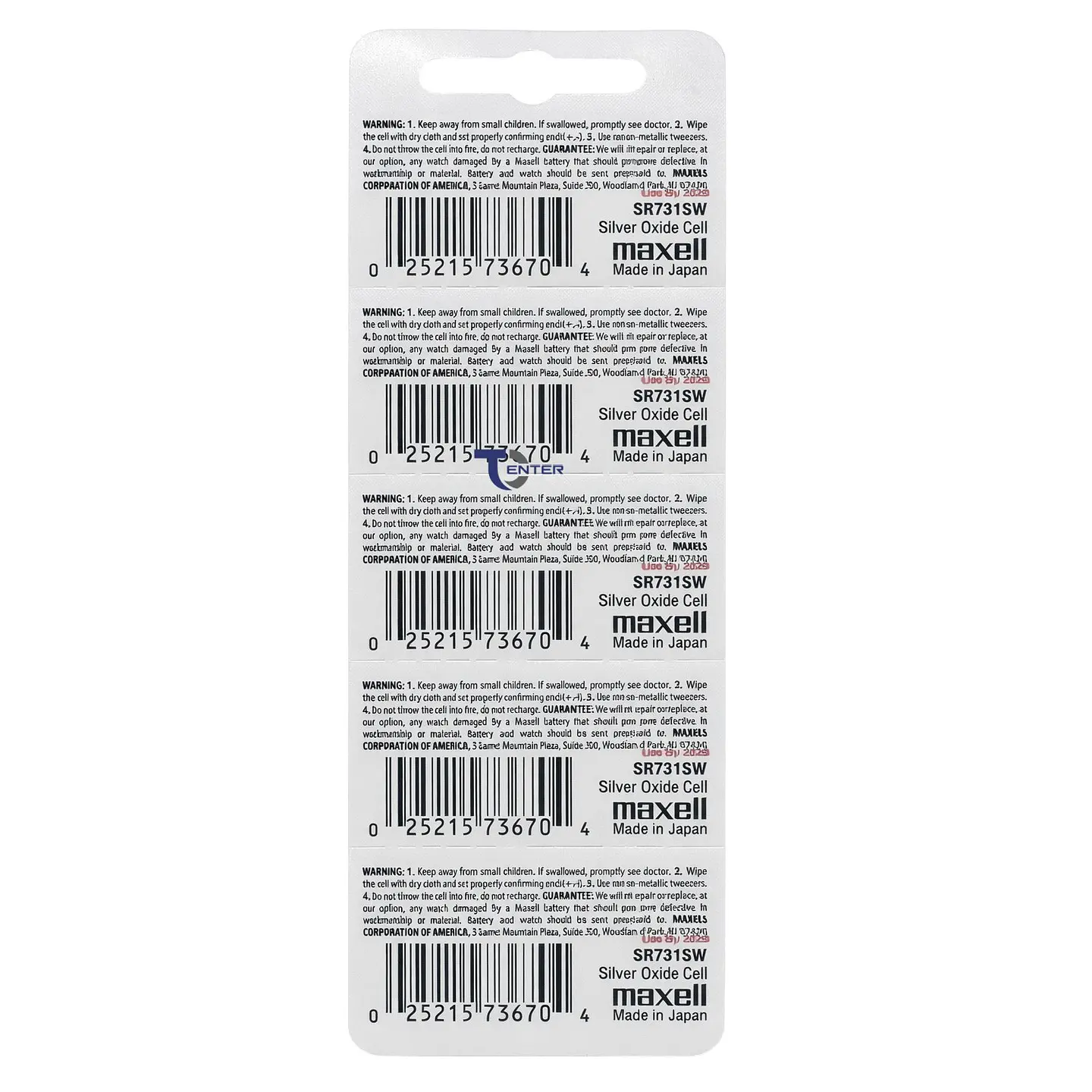 Pack 5 Pilas SR731SW (329) 1.55v Maxell Tipo Botón Holograma 2