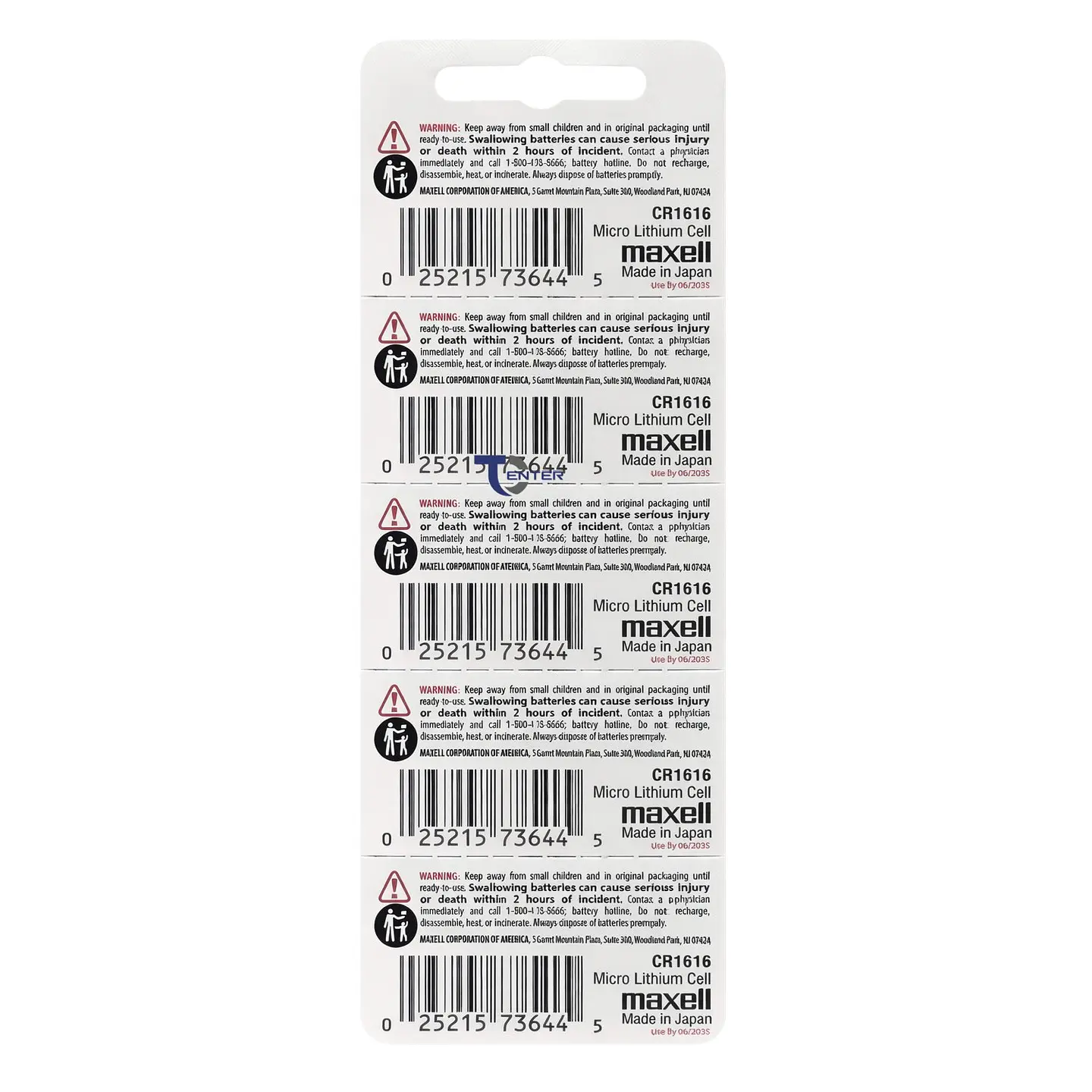 Pack 5 Pilas CR1616 3v Maxell Tipo Botón Holograma 2