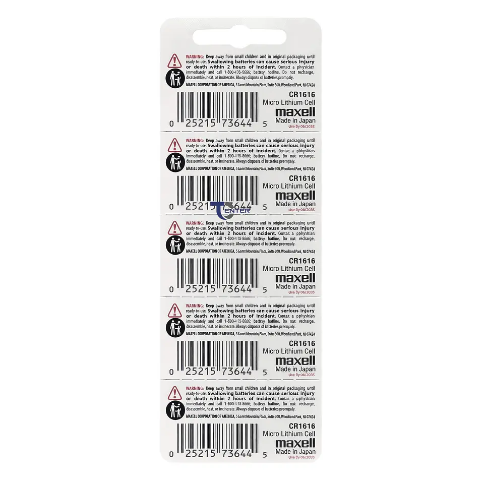 Pack 5 Pilas CR1616 3v Maxell Tipo Botón Holograma 2