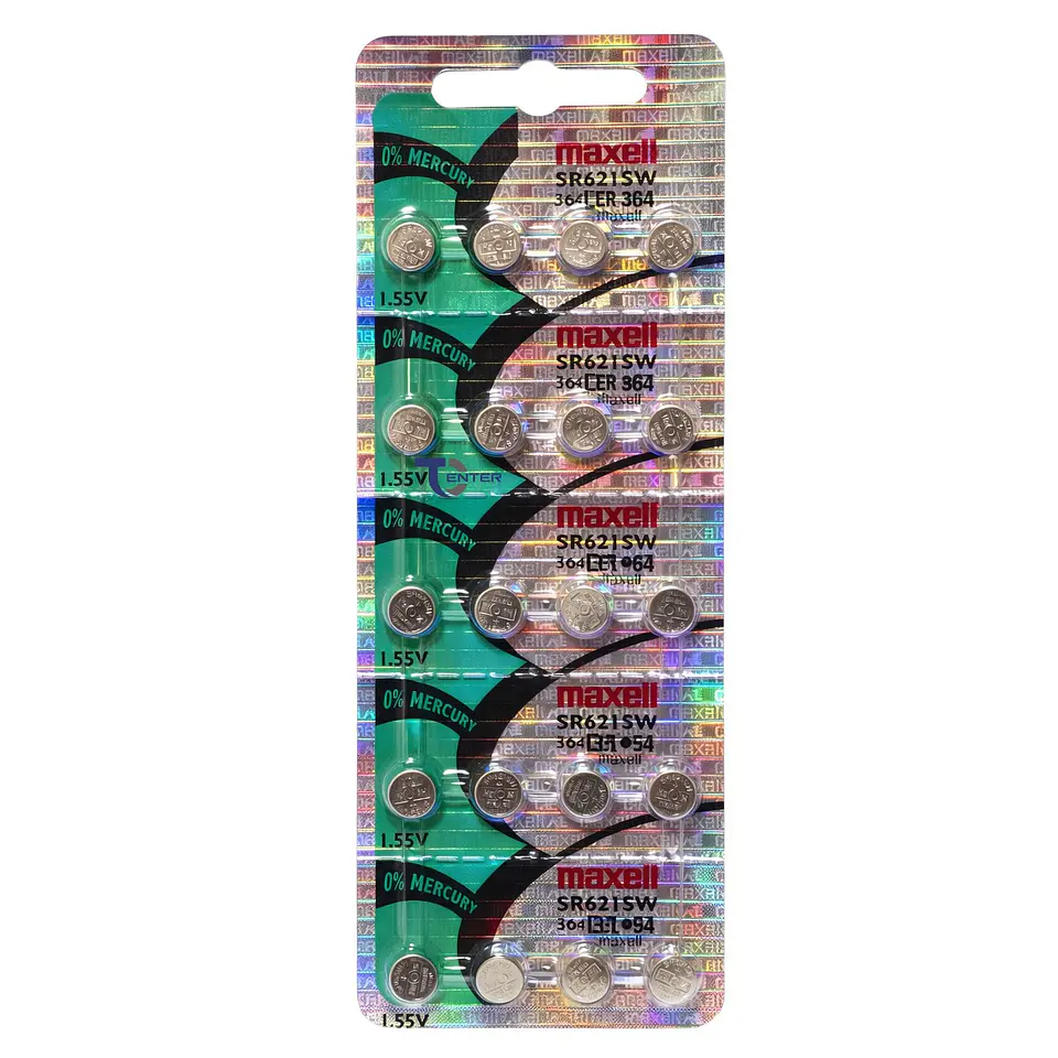 Pack 20 Pilas SR621SW (364) 1.55v Maxell Tipo Botón Holograma	 1
