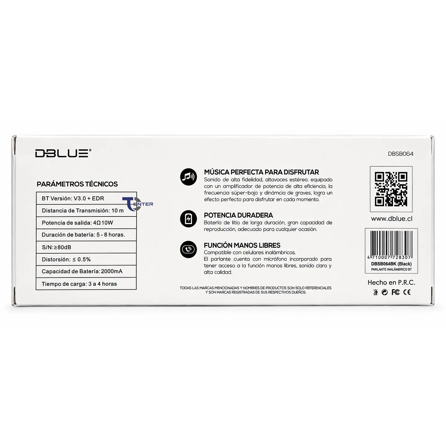 Parlante BT Dblue 10w Inalámbrico DBSB0634 Negro 7