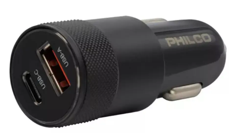 Cargador de Auto USB de 2 Puertos Philco FLP2552B Negro 2