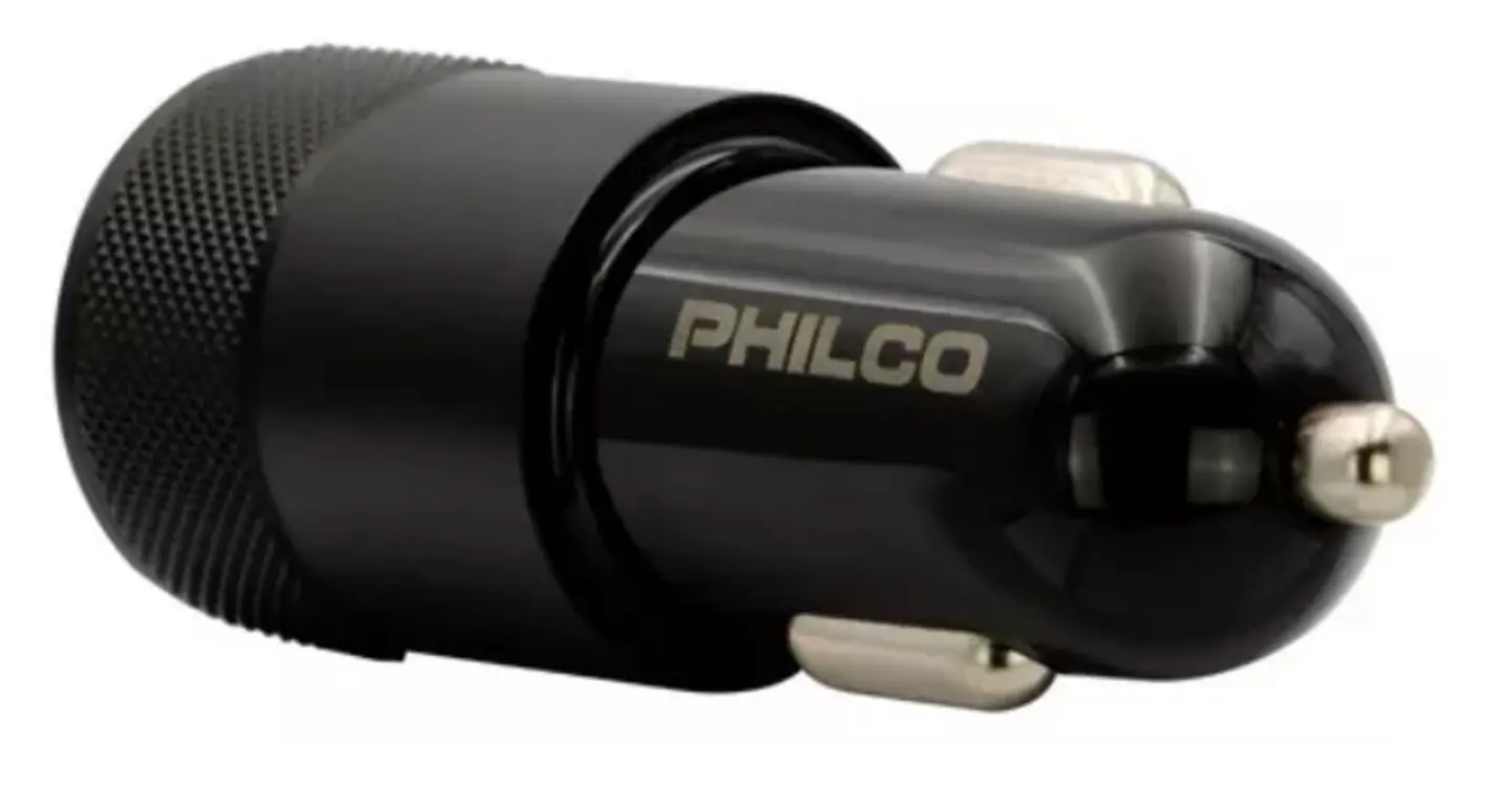 Cargador de Auto USB de 2 Puertos Philco FLP2552B Negro 3