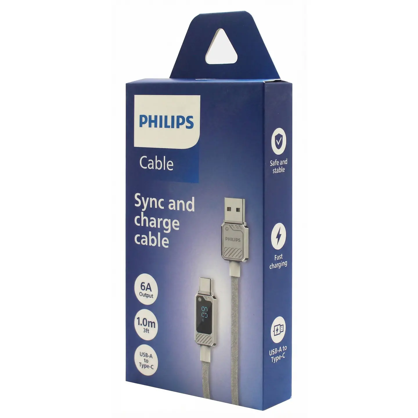 Cable USB-A a Tipo-C Philips DLC5011AW 1 mt Blanco 5
