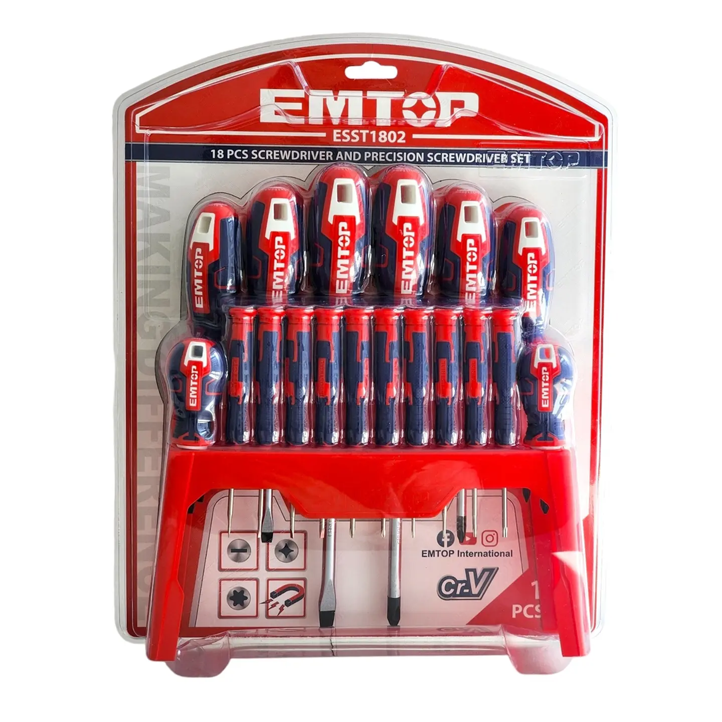 Pack 18 Destornilladores ESST1802 EMTOP 1