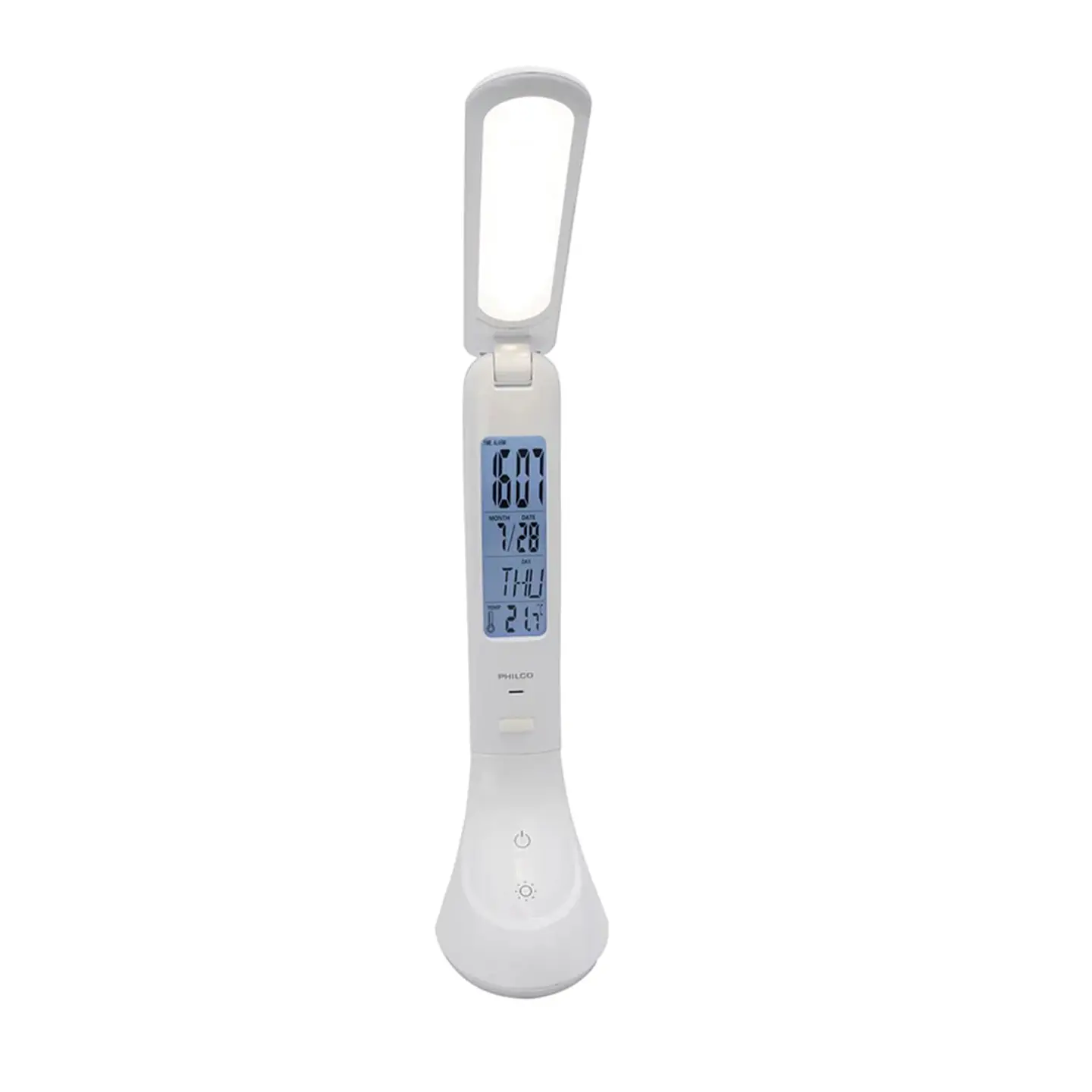 Lampara Led Usb Escritorio C/reloj Recargable Philco Dl368 3