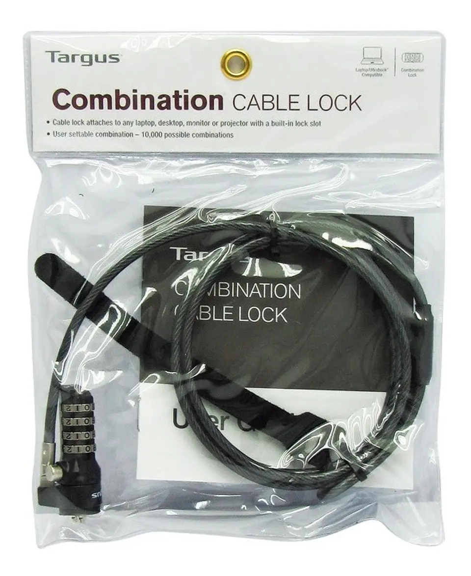 Cable Piola Seguridad Targus Defcon® T-Lock Combo 6