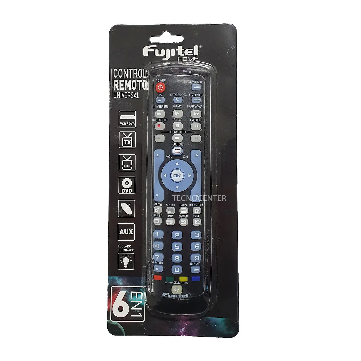 Control Remoto Universal Fujitel 6 en 1 2