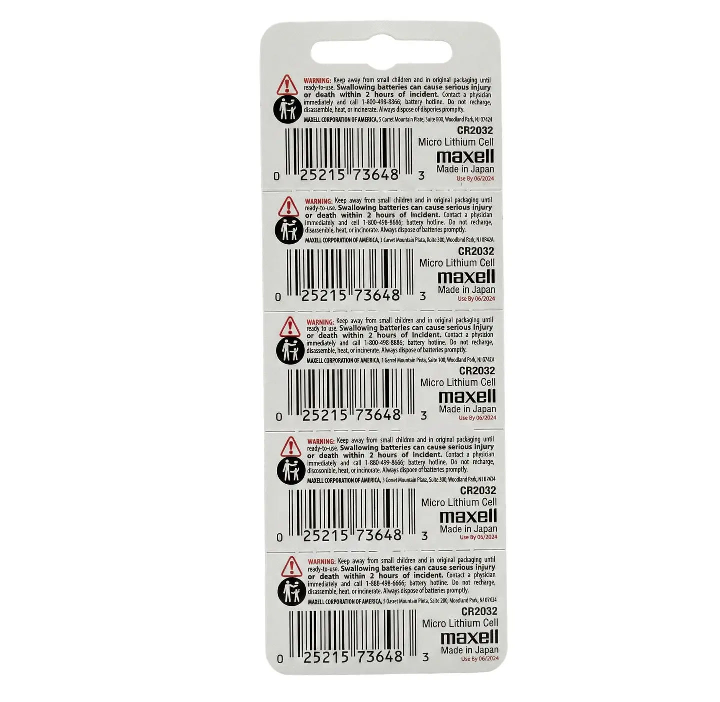 Pack 5 Pilas CR 2032 3v Maxell Tipo Botón Holograma 2