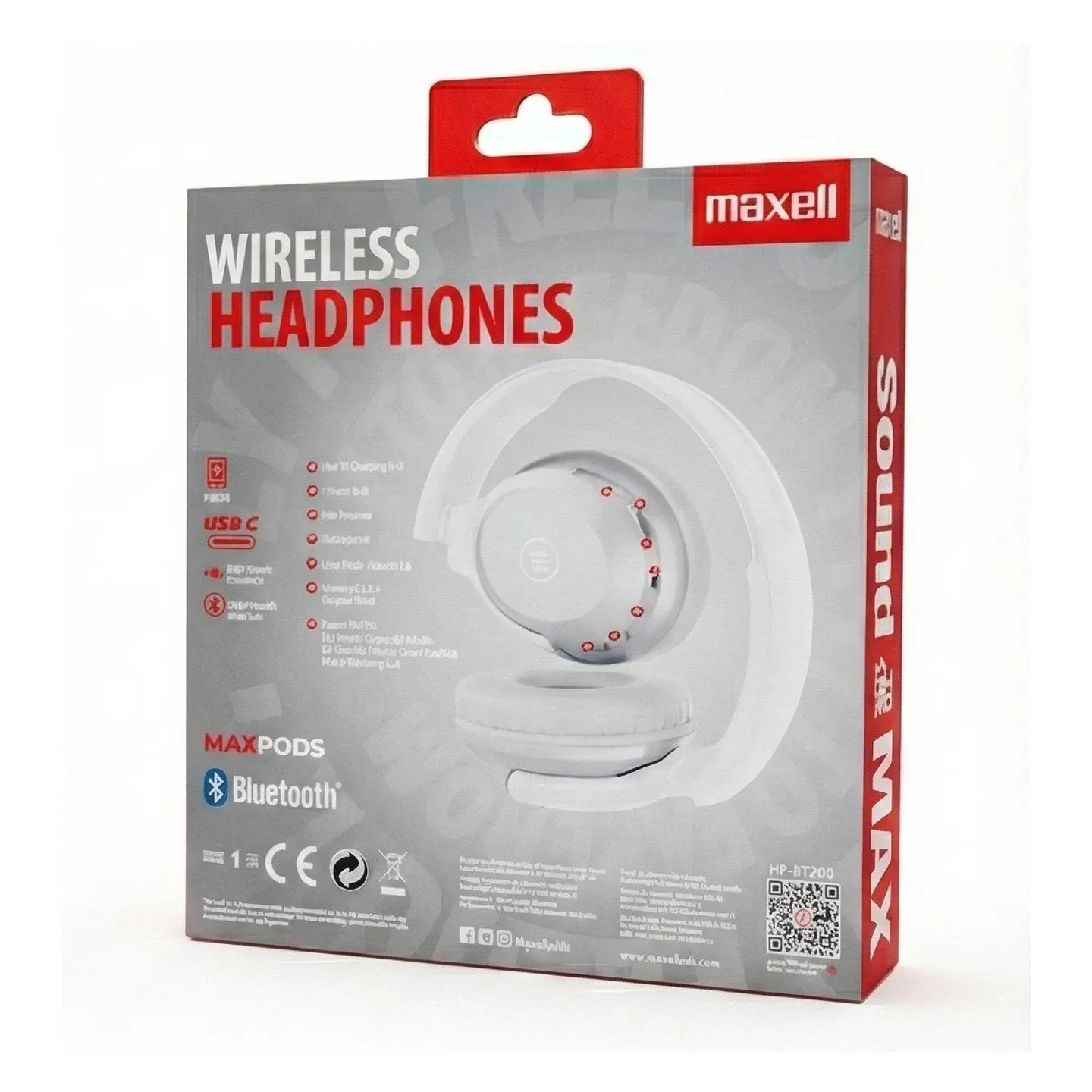 Audífonos Inalámbricos Maxell BT HP-BT200 30 Horas Blanco 3