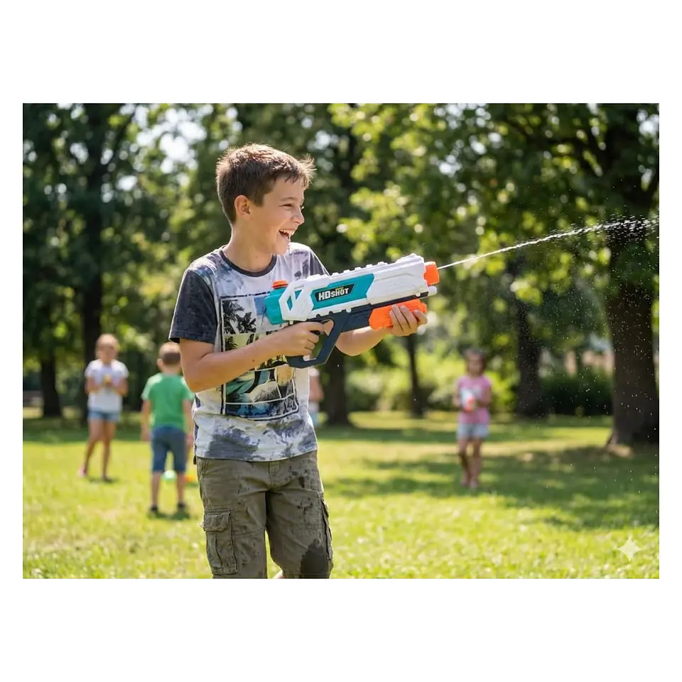 Juguete Pistola Lanza Agua 4 Chorros Tanque 890ml DBG1632 5