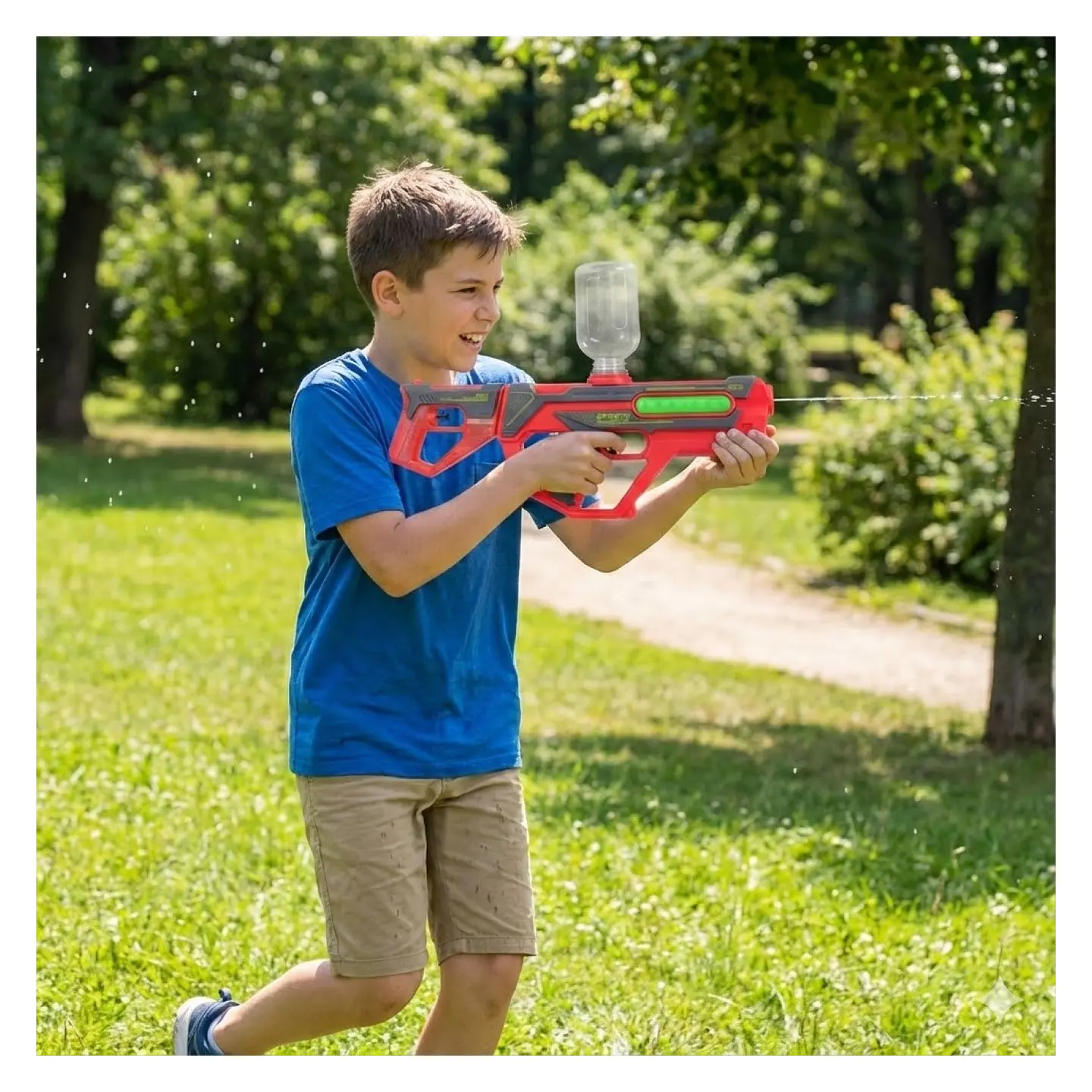 Juguete Pistola Lanza Agua 2 En 1 Recargable DBG1658R Rojo 7