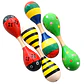 Maraca Doble de Madera Sonajera Niños Franjas Colores 55503 - Miniatura 4