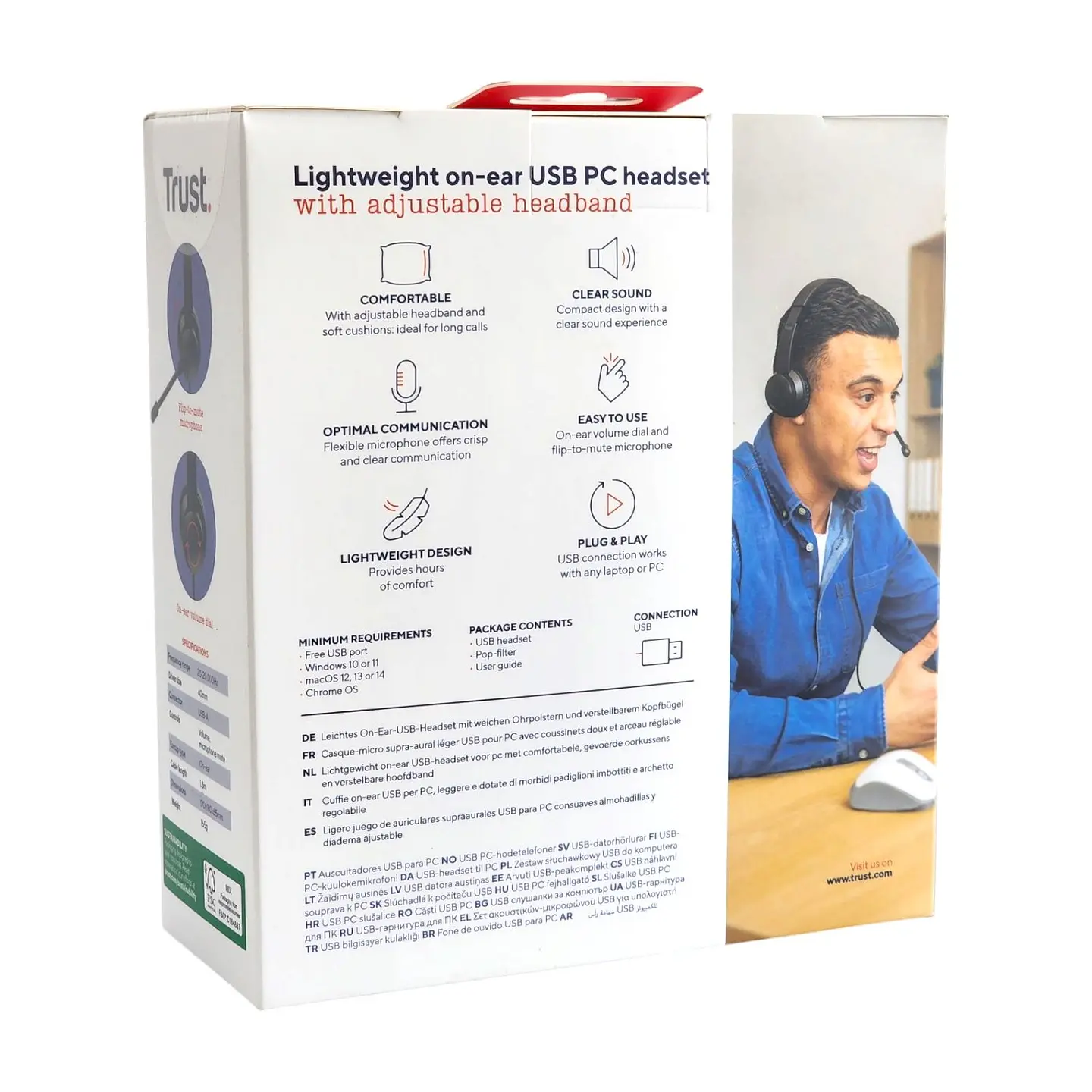 Audífonos con Cable USB Ayda para PC Headset Trust 25088 8