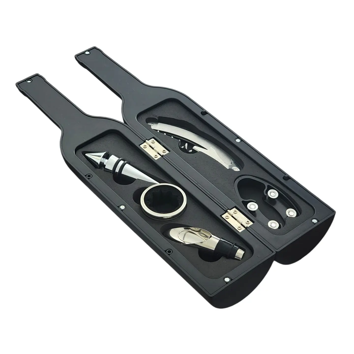 Set 5 Pz Descorchador Estuche Botella Vino Negro 50031 3