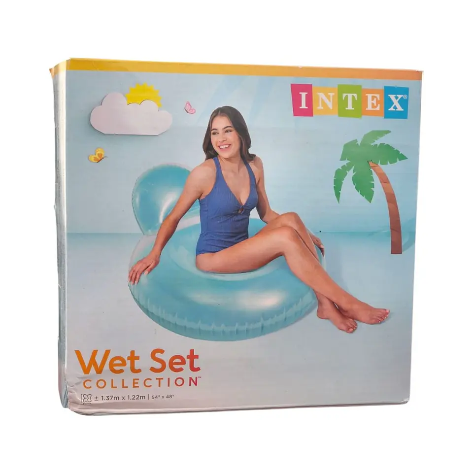 Flotador Inflable Dona Anillo con respaldo 58889 Intex Azul 3