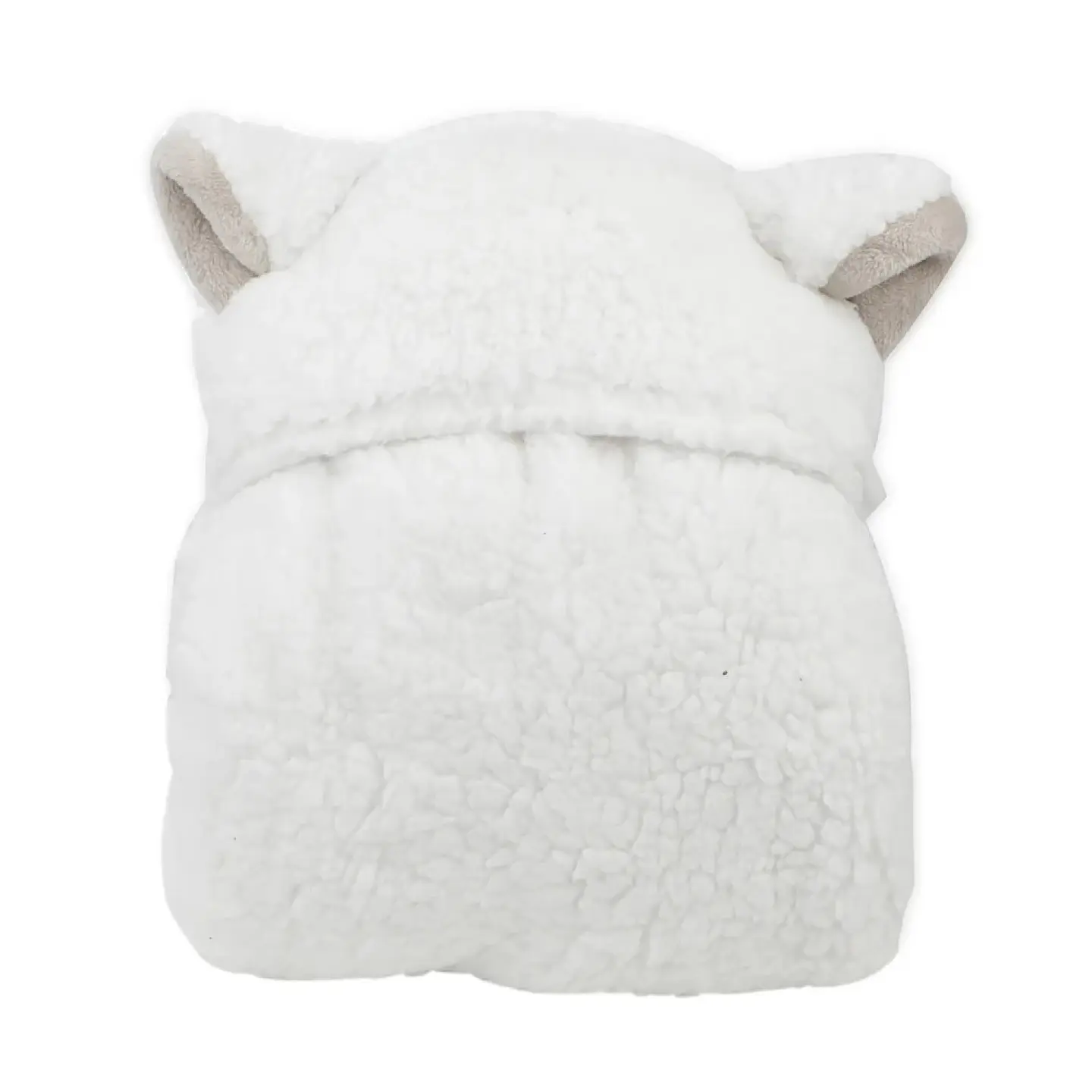 Frazada Poncho Manta Con Capucha Sherpa Infanti Blanco 1