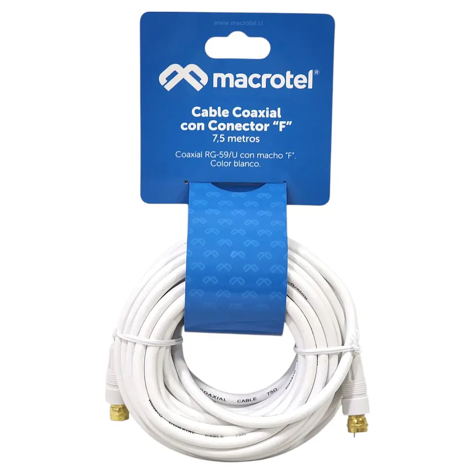 Cable Coaxial RG-59/U 7,5 m con Conector “F” Macho MV-820 1