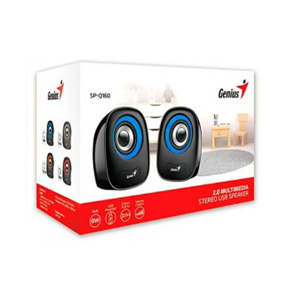 Parlantes Pc Notebook Estereo Genius Azul 2