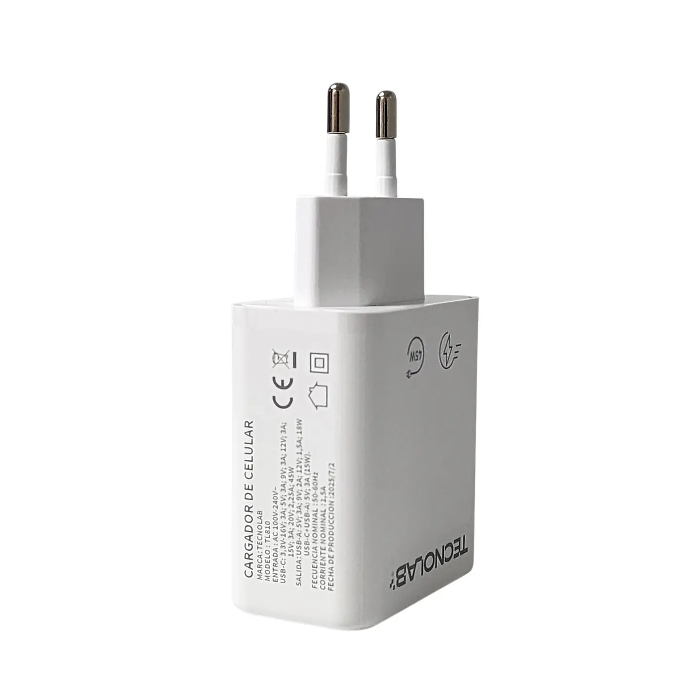 Cargador Ultra Rápido 45W QC 3.0 TL810 Doble Puerto Tecnolab 3