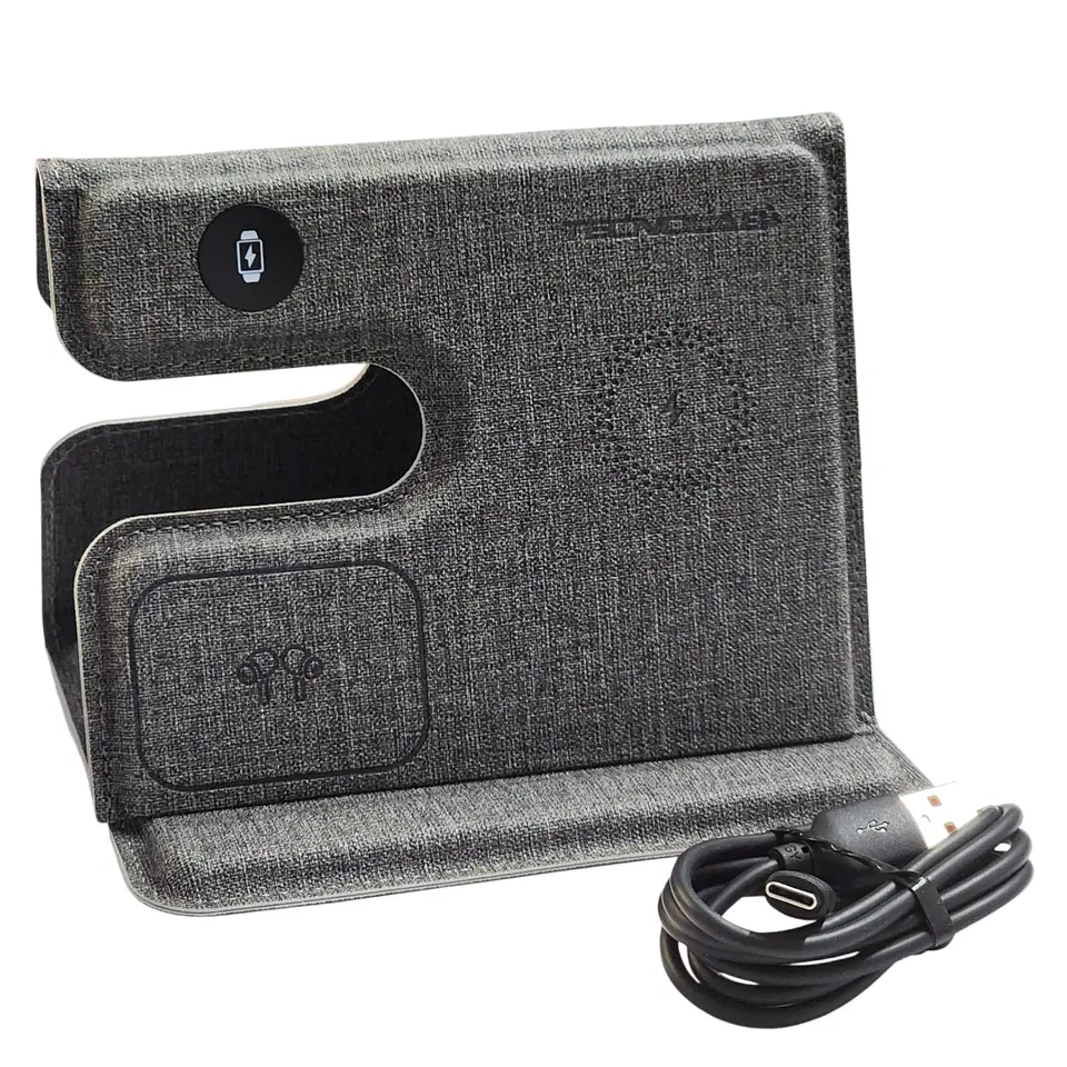 Cargador inalámbrico plegable 3 en 1 Qi 15W TL661 Tecnolab 9