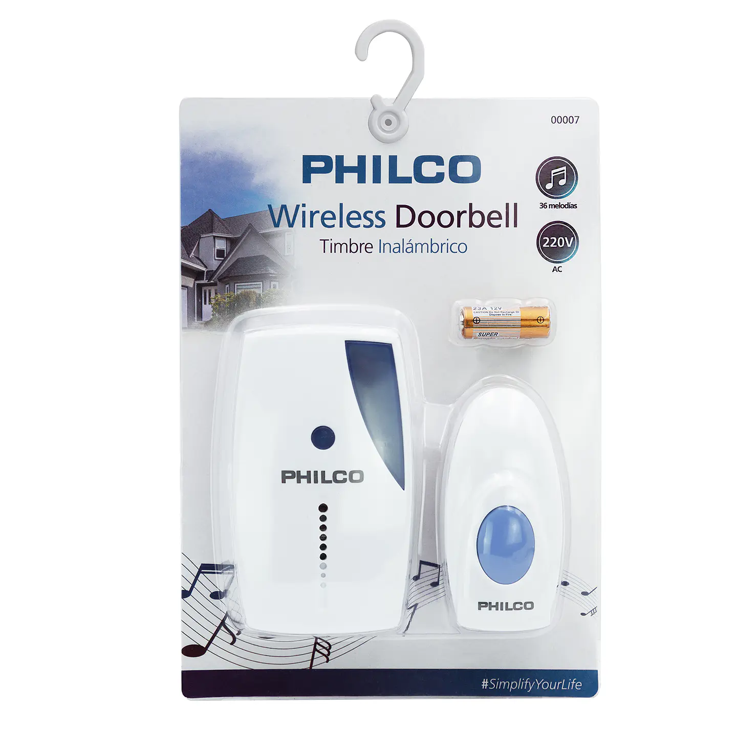 Timbre Inalámbrico Philco Azul 220V Simple 3