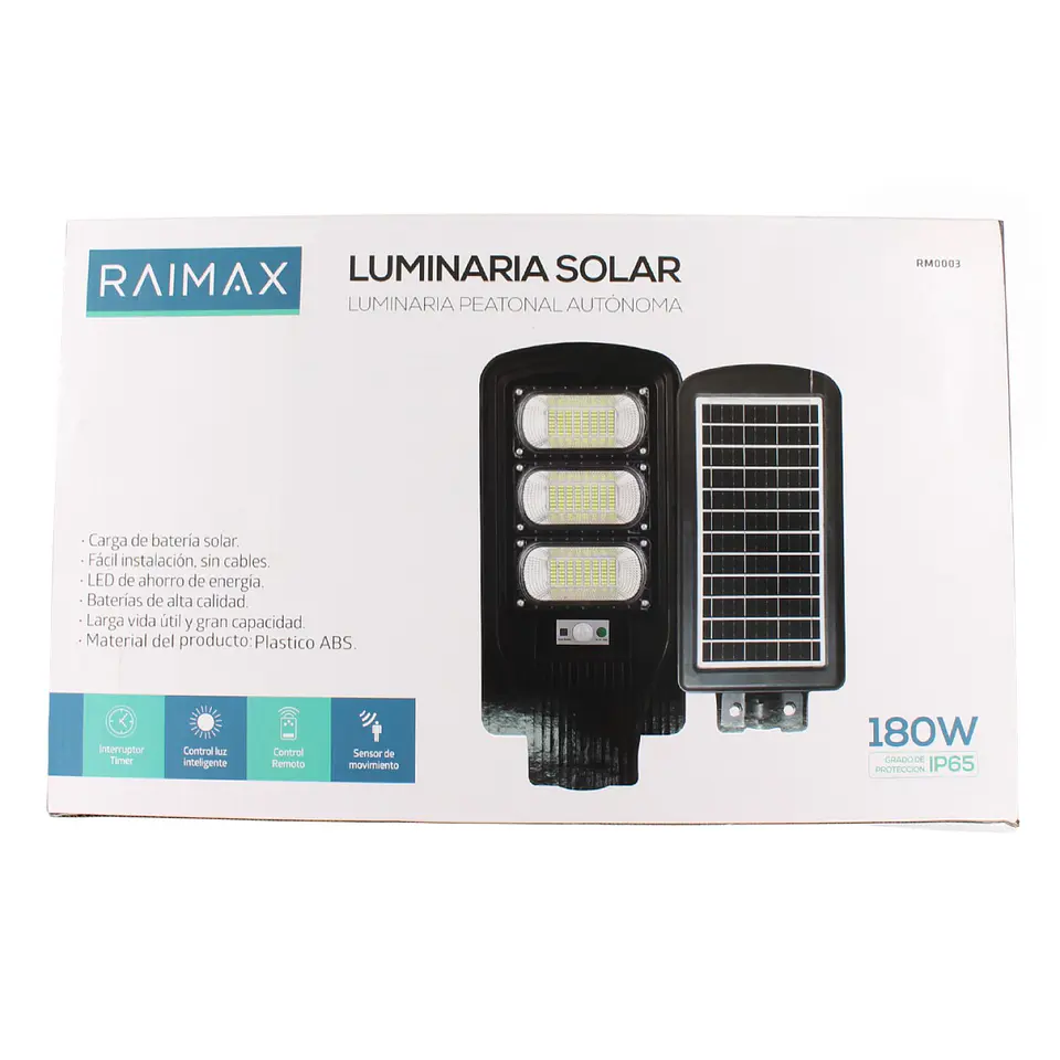 Foco Solar 180W LED IP65 con Sensor y Control RM0003 Raimax 2