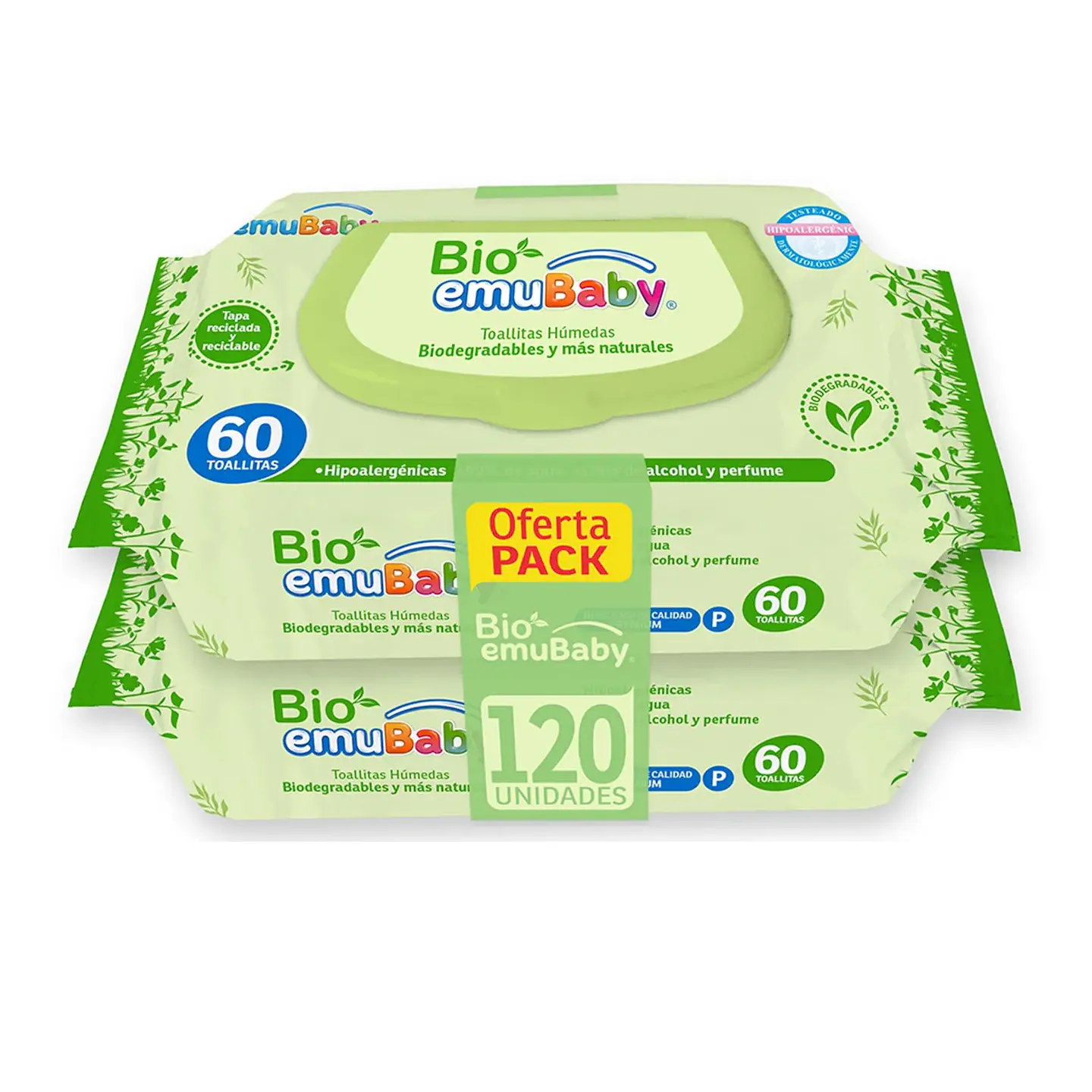 Toallitas Húmedas Emuwipes Bio 99% Agua 120 Un 2