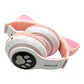 Audifono Wireless Monster Kids Cat Rosa Luz Led - Miniatura 4
