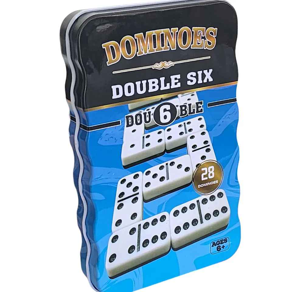 Juego de Domino 28Pz doble color caja metálica 12001 5
