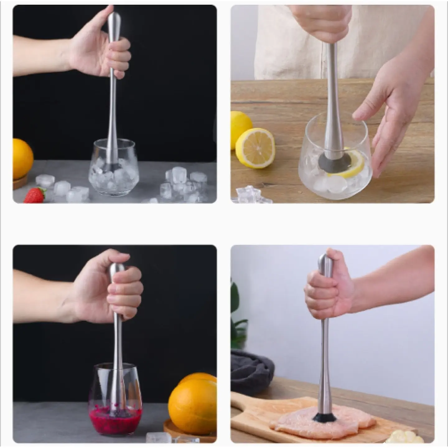 Mortero Triturador Profesional de bar Muddler coctelería 29cm 8