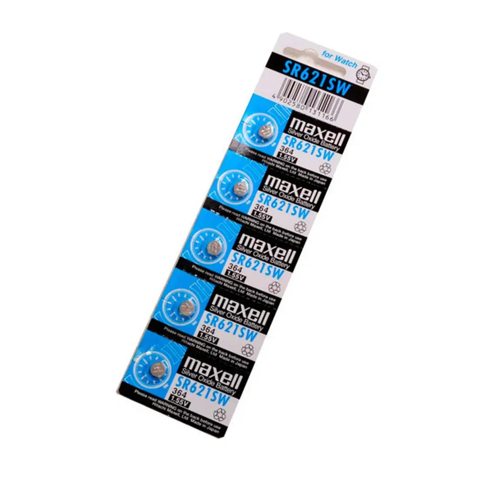 Pack 5 Pilas Maxell Botón Sr621sw Ag1 1.55V 2
