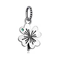Charm Dije Plata 925 Trebol Plateado Circon - Miniatura 1