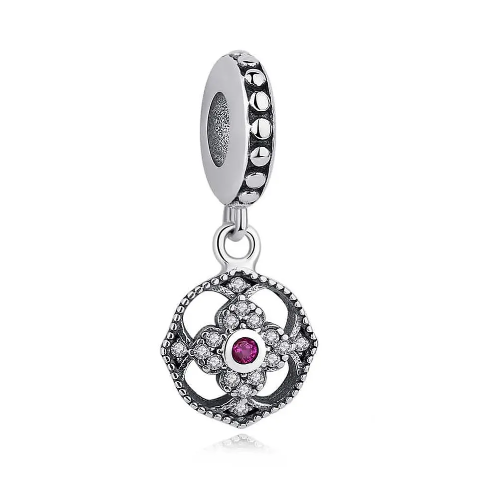 Charm Dije Plata 925 Rosa Circones 1