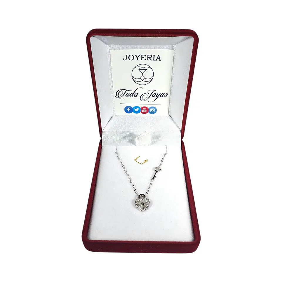 Collar Plata 925 Corazon y Llave 2