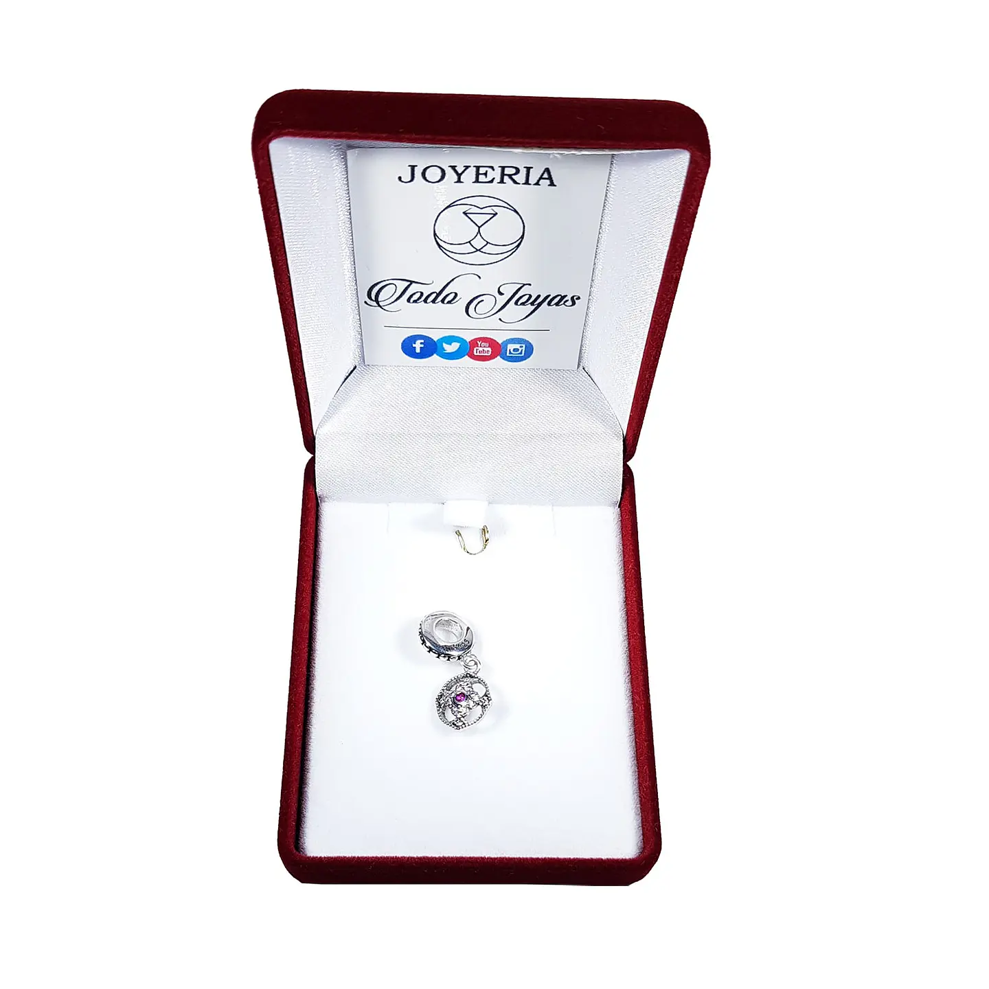Charm Dije Plata 925 Rosa Circones 2
