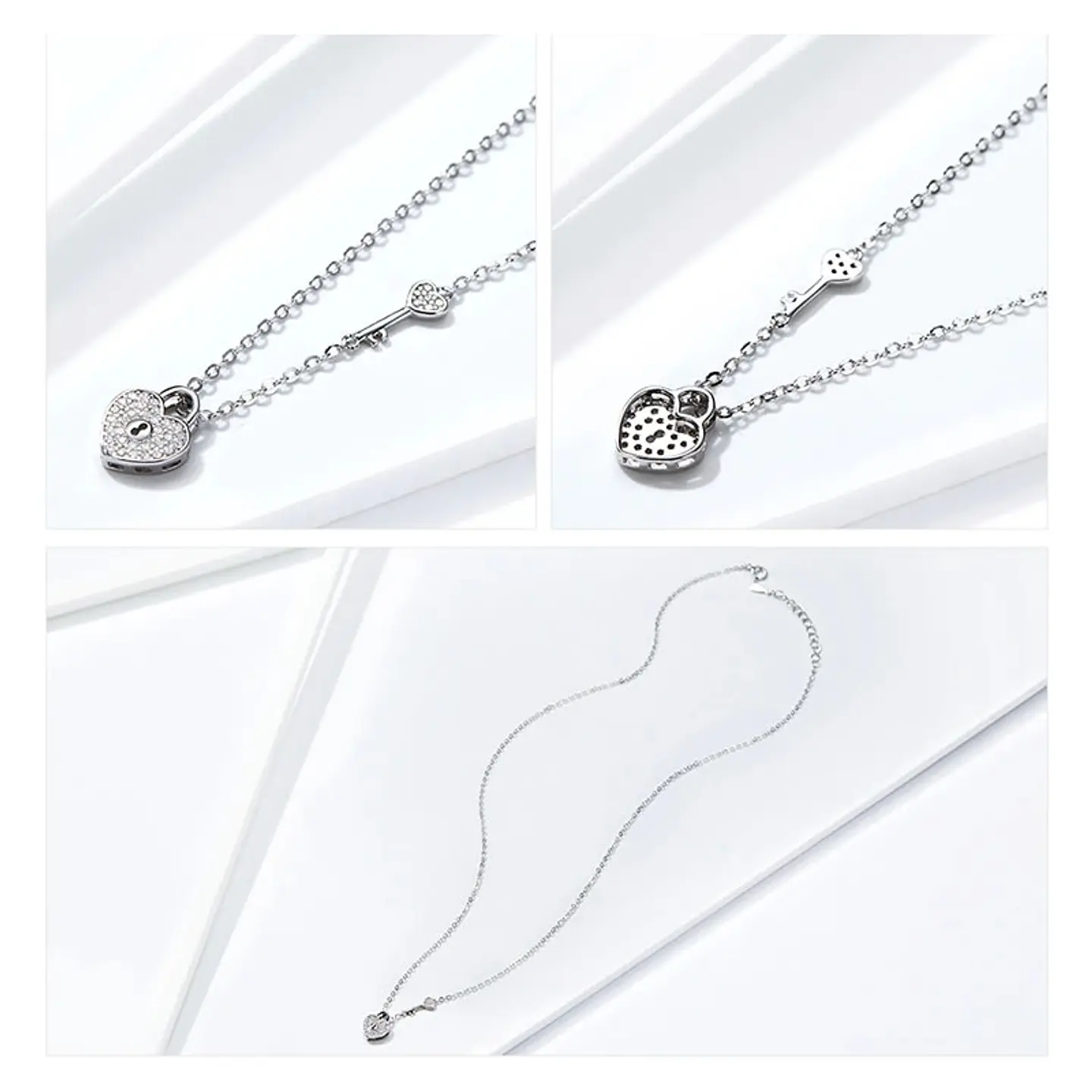 Collar Plata 925 Corazon y Llave 3