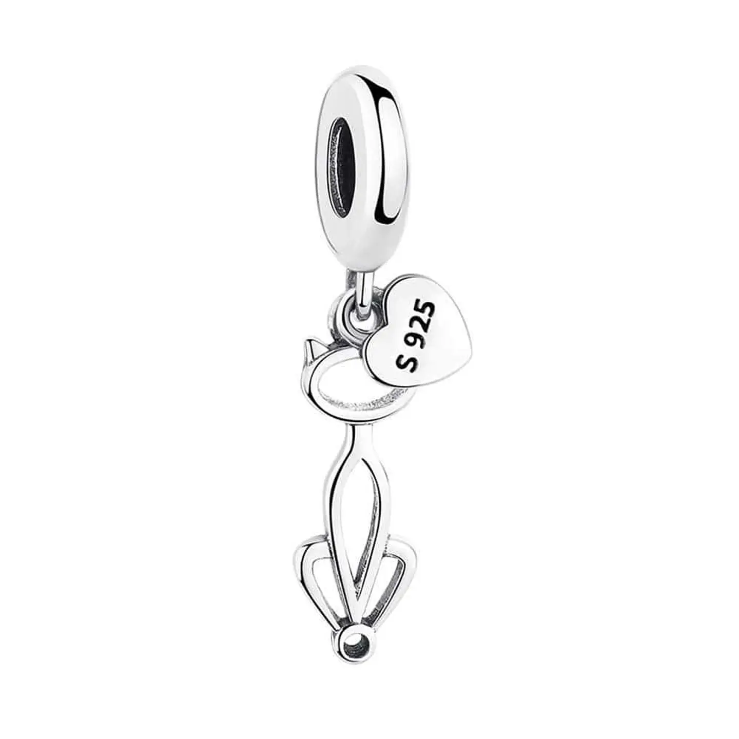 Charm Dije Plata 925 Gato Sentado 1