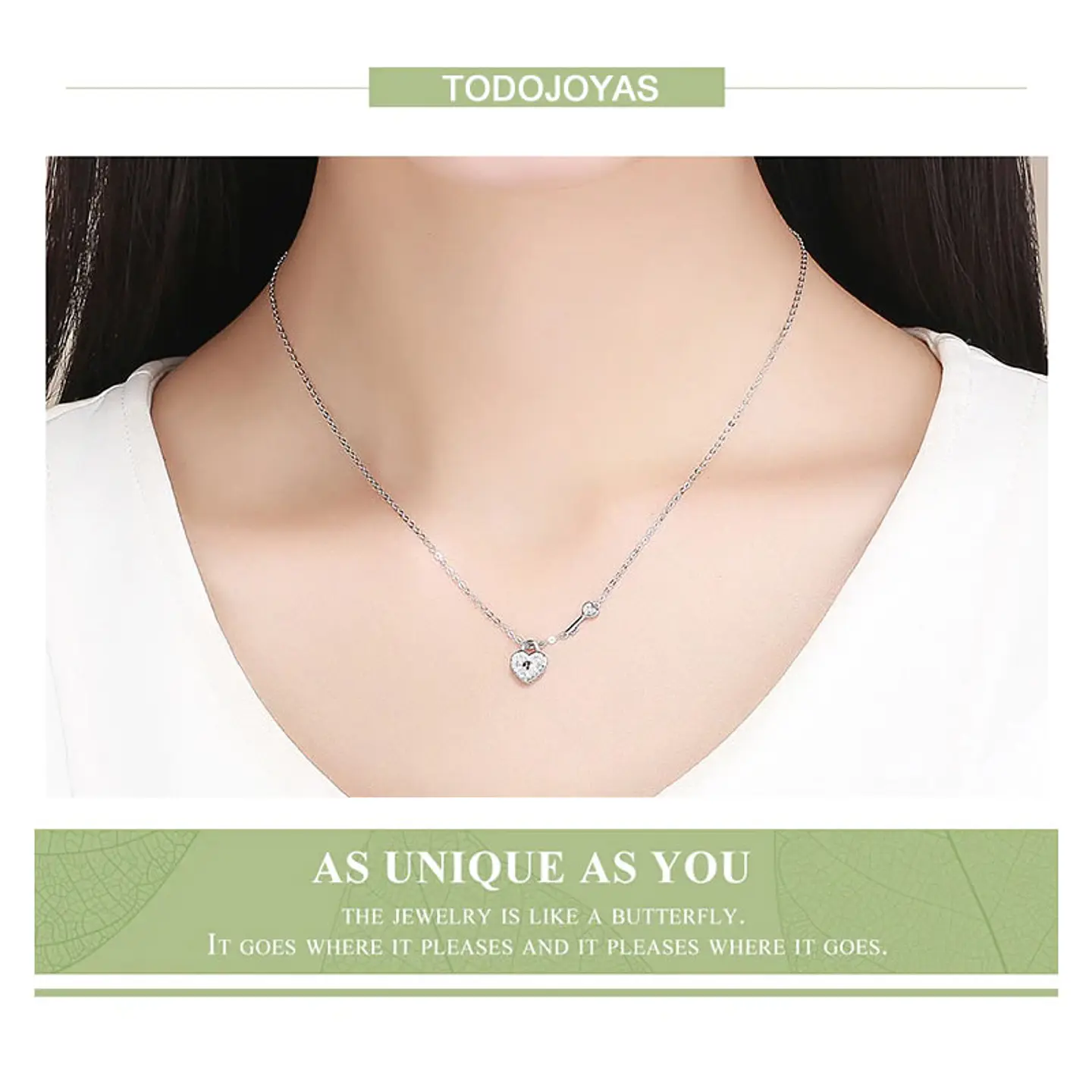 Collar Plata 925 Corazon y Llave 4