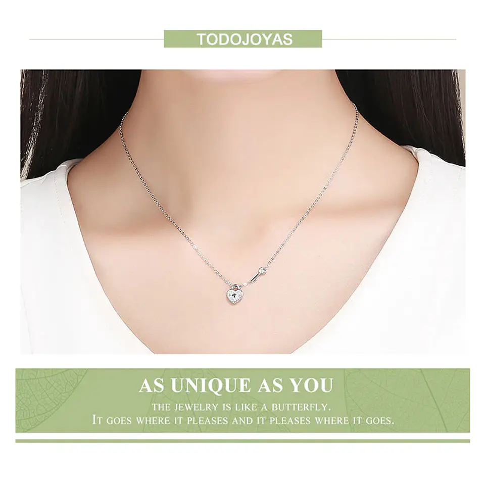 Collar Plata 925 Corazon y Llave 4