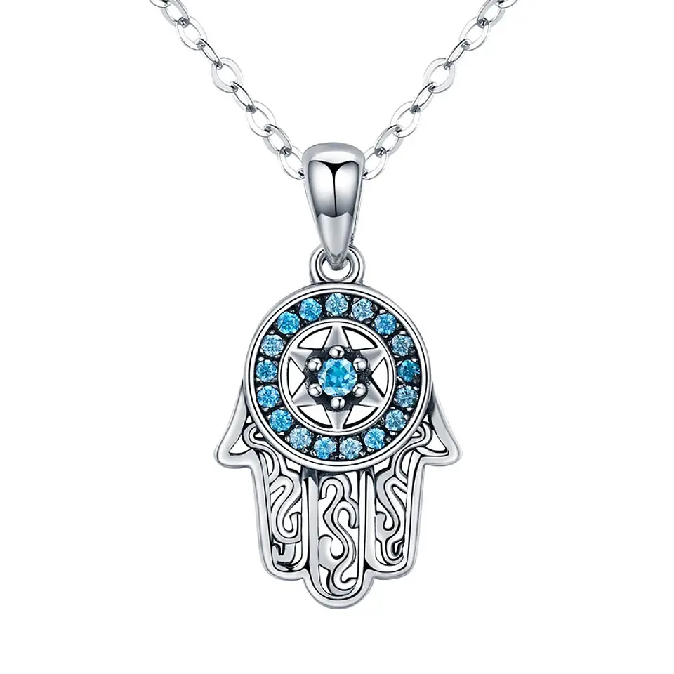 Collar Plata 925 Hamsa Mano de Fatima 1