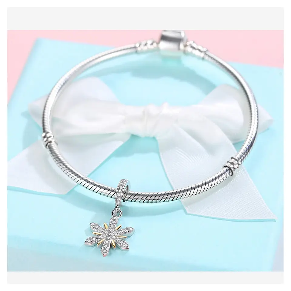 Charm Dije Plata 925 Copo de Nieve 3